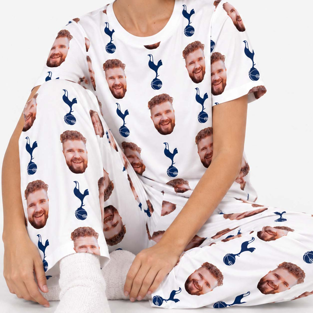 Spurs White Personalised Women's Pyjamas - Trouser Set