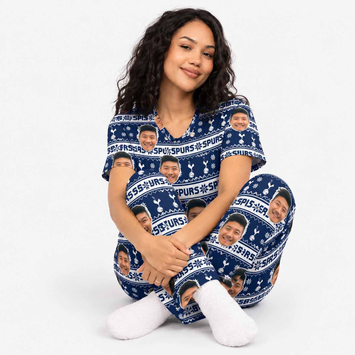 Spurs Christmas Personalised Women's Pyjamas - Trouser Set