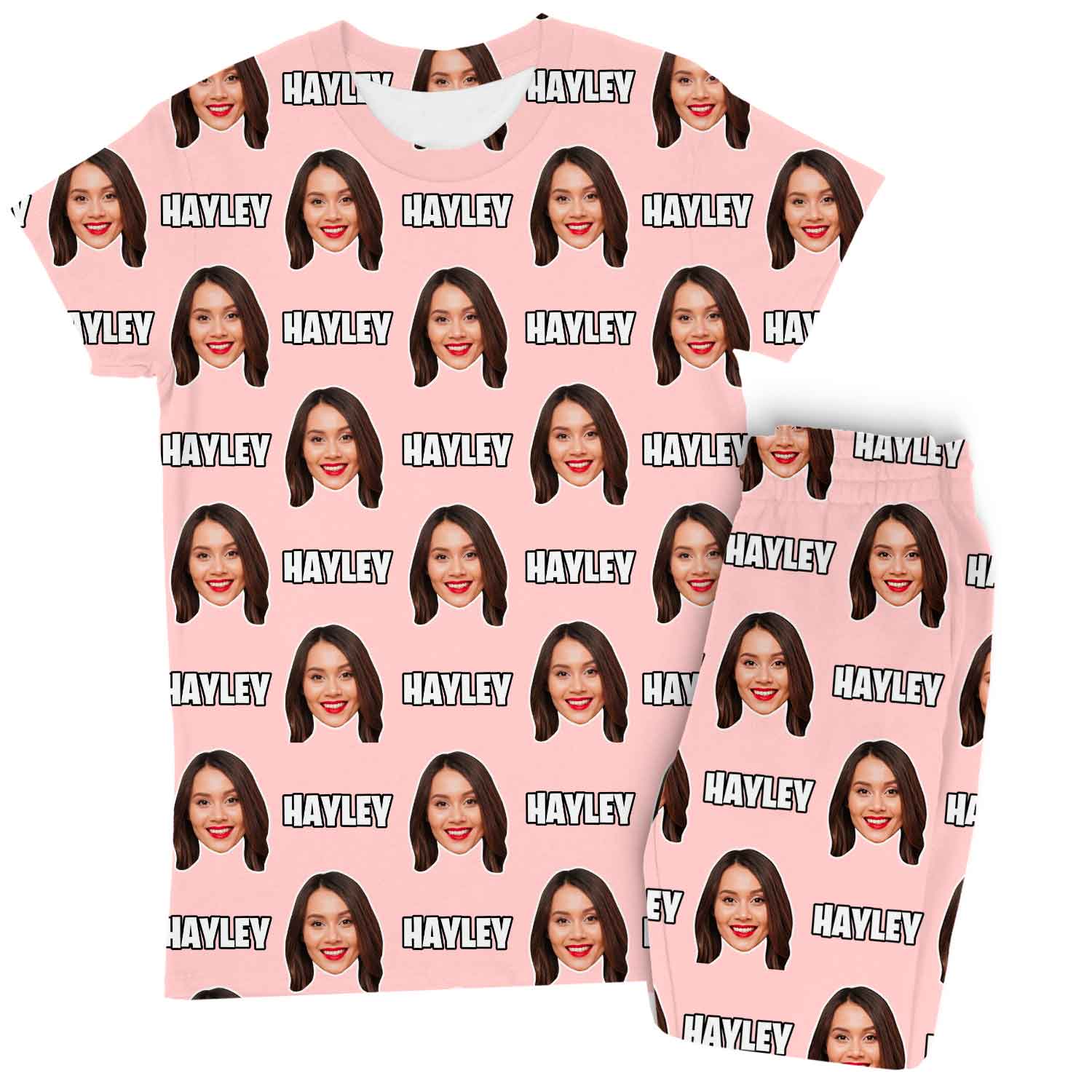 Women's Custom Face & Name Personalised Pyjamas - Trouser Set