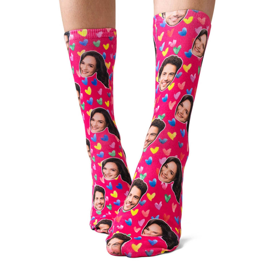 Watercolour Hearts Socks