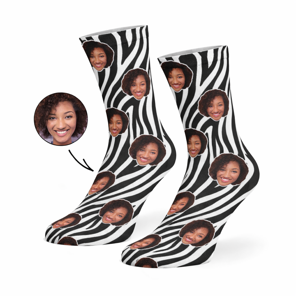 Zebra Print Face Socks