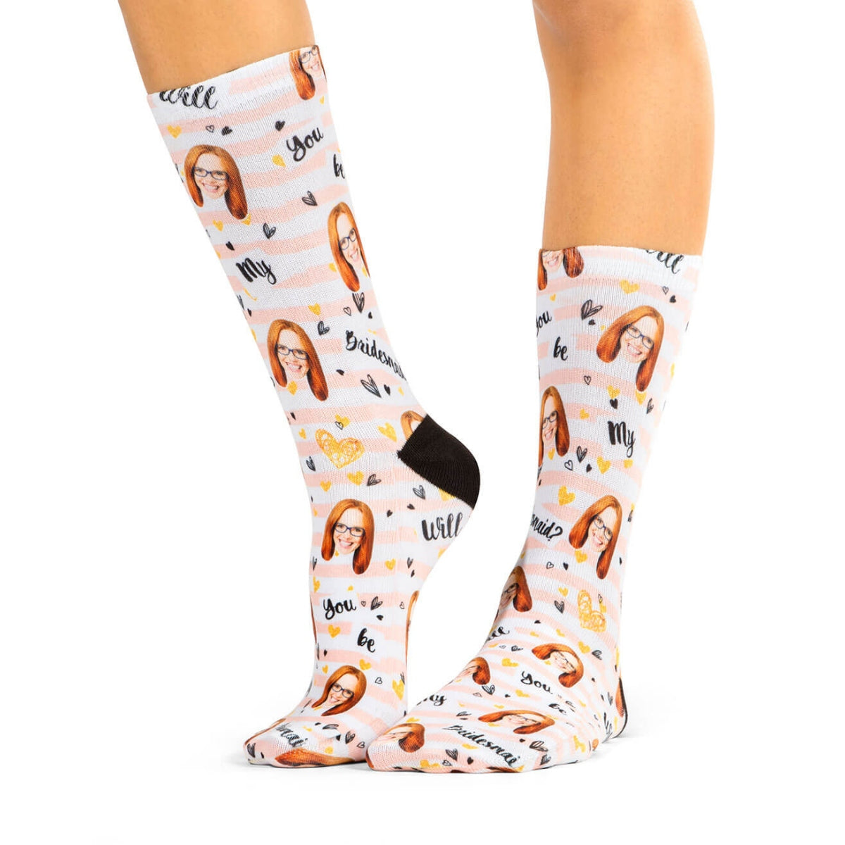 Will You Be My Bridesmaid? Striped Socks