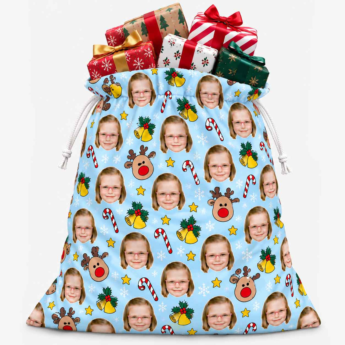Reindeer Pattern Christmas Sack