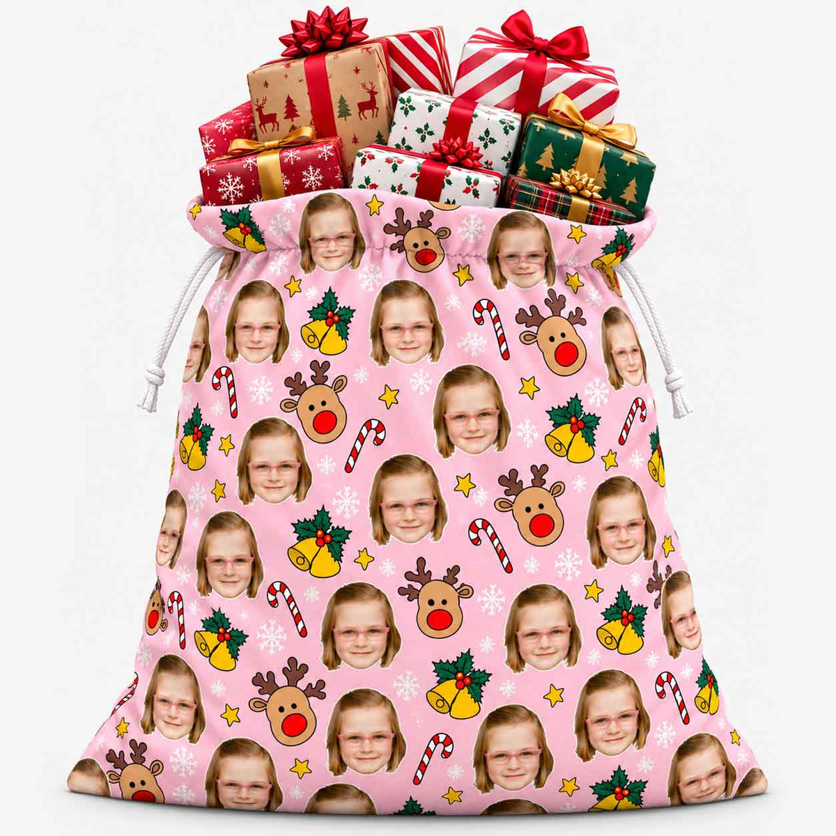 Reindeer Pattern Christmas Sack