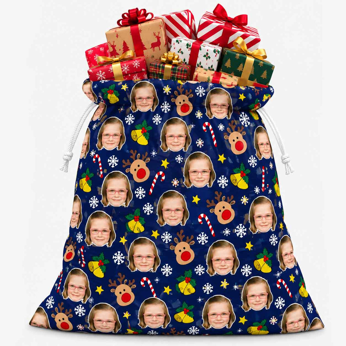 Reindeer Pattern Christmas Sack