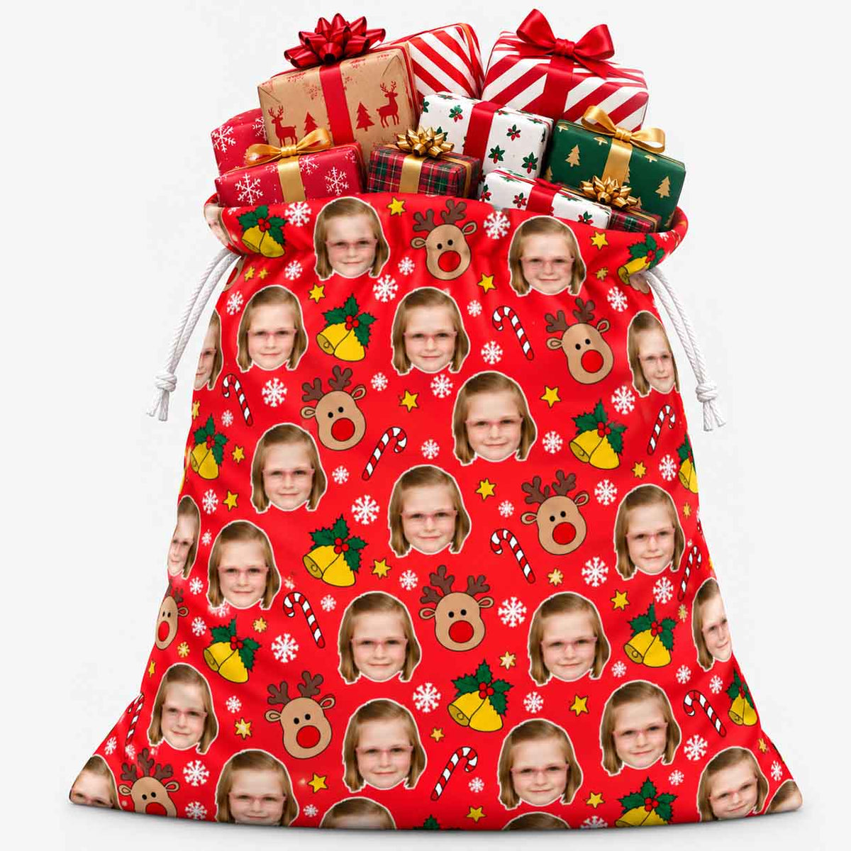 Reindeer Pattern Christmas Sack