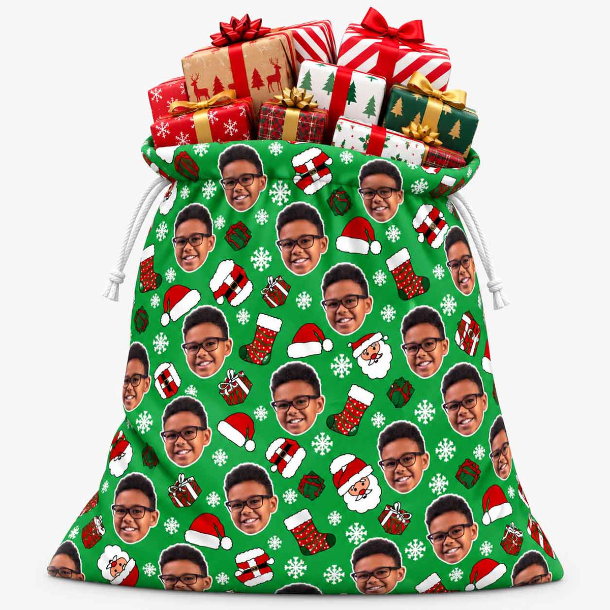Santa Pattern Christmas Sack