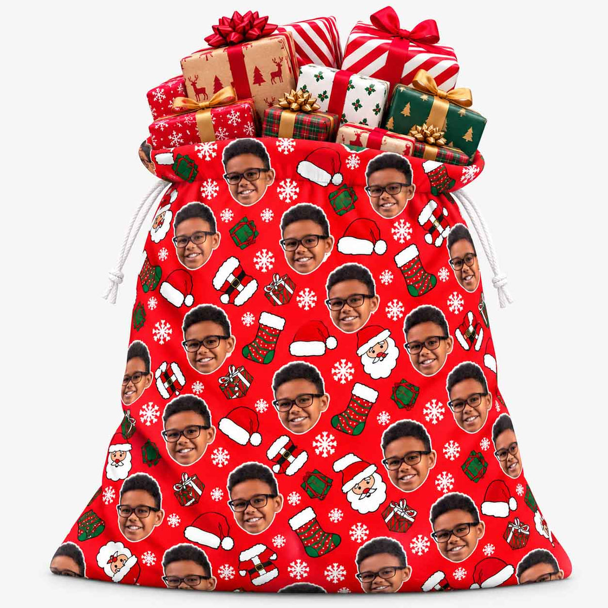 Santa Pattern Christmas Sack