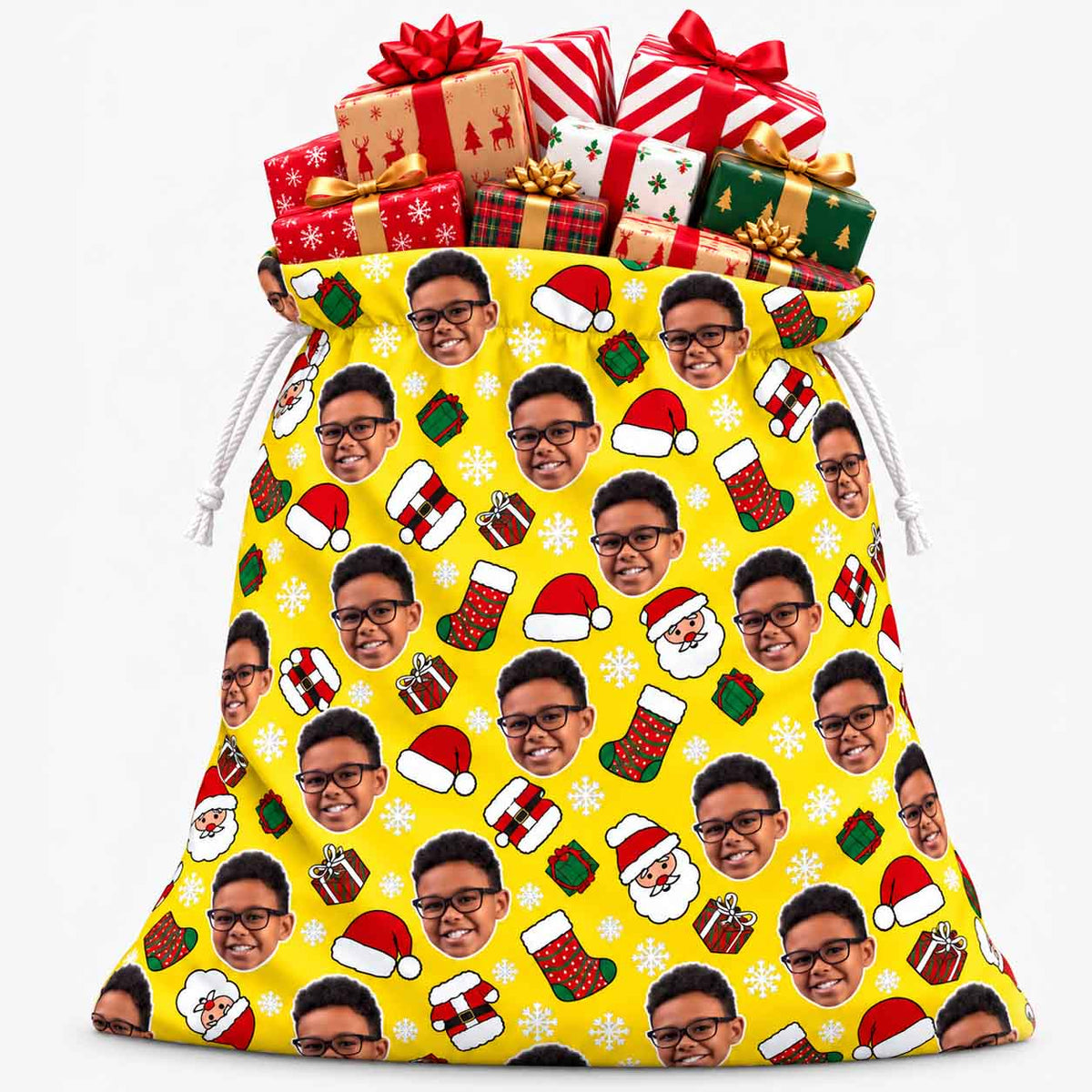 Santa Pattern Christmas Sack