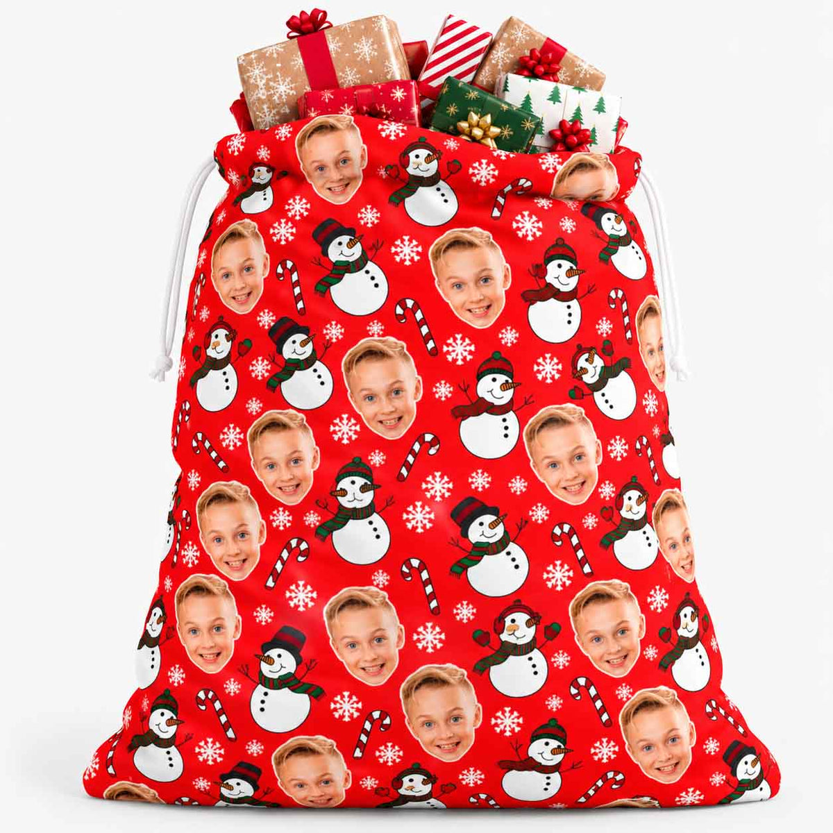 Snowman Pattern Christmas Sack