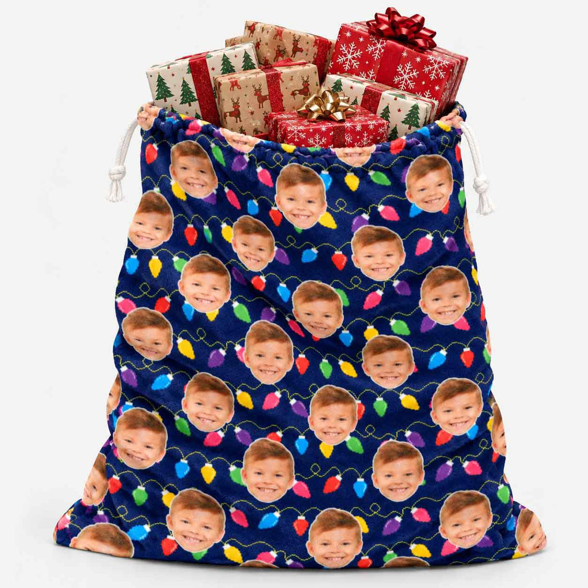 Christmas Lights Santa Sack