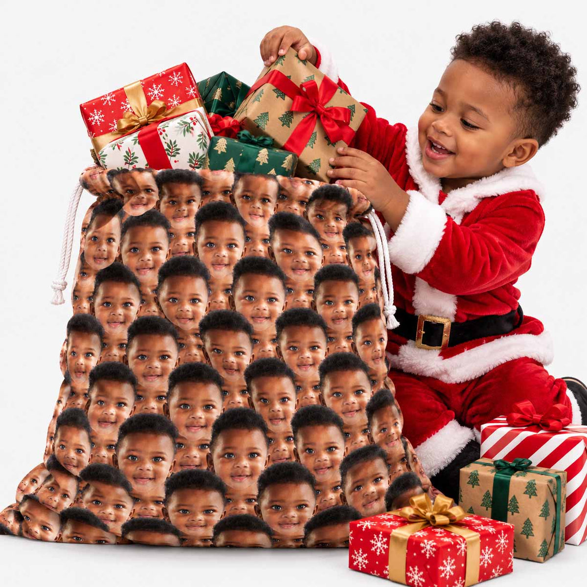Face Mash Personalised Christmas Sack