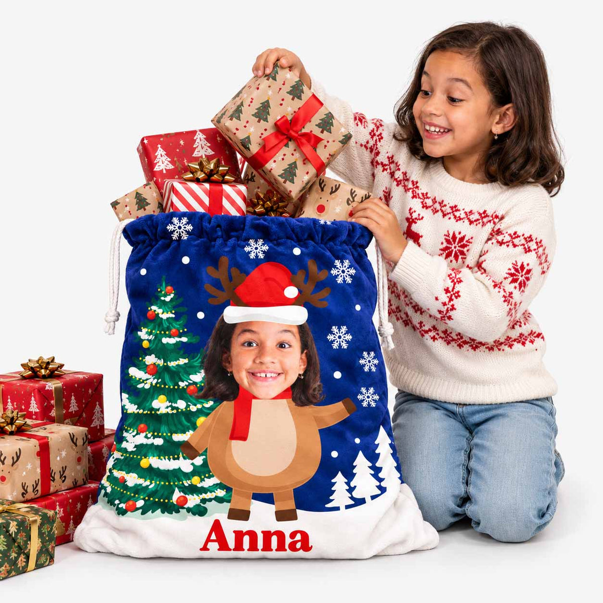 Reindeer Me Christmas Sack