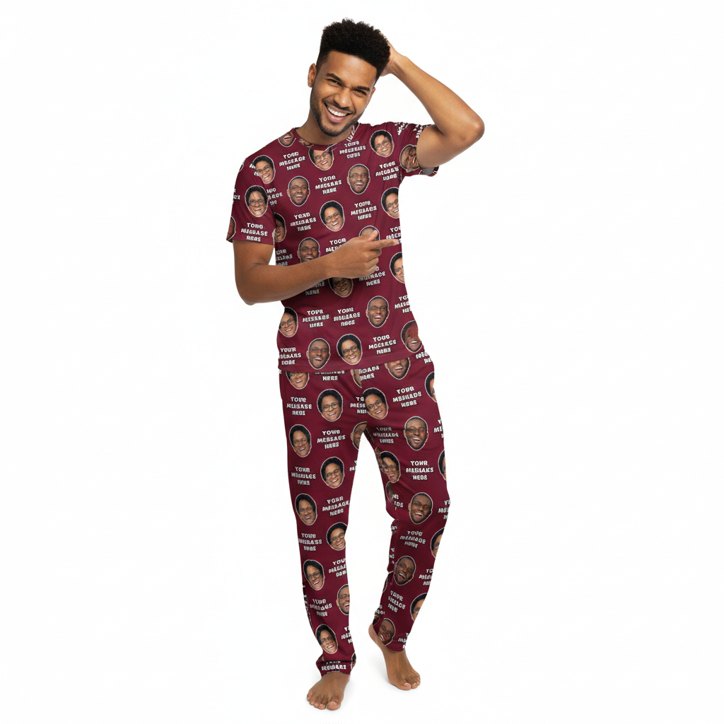 Your Face & Message Men's Personalised PJs - Trousers Set