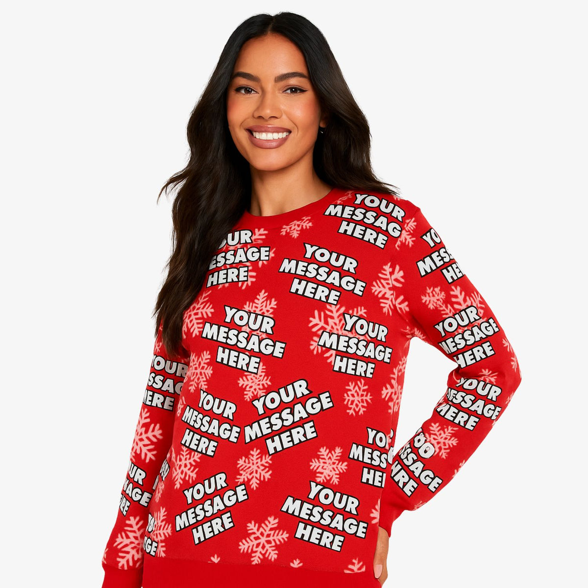 Personalised Snowflake Christmas Jumper With Your Message