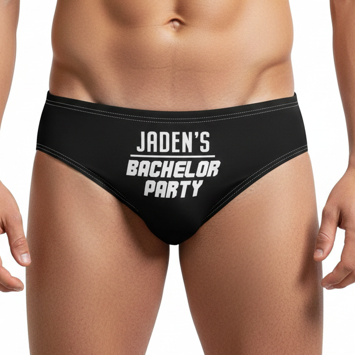 *Your Name's* Bachelor Party Personalised Swim Trunks