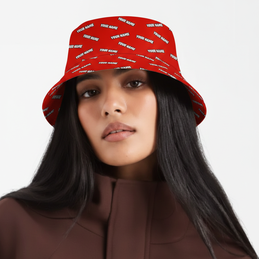 Your Name Repeated Custom Bucket Hat