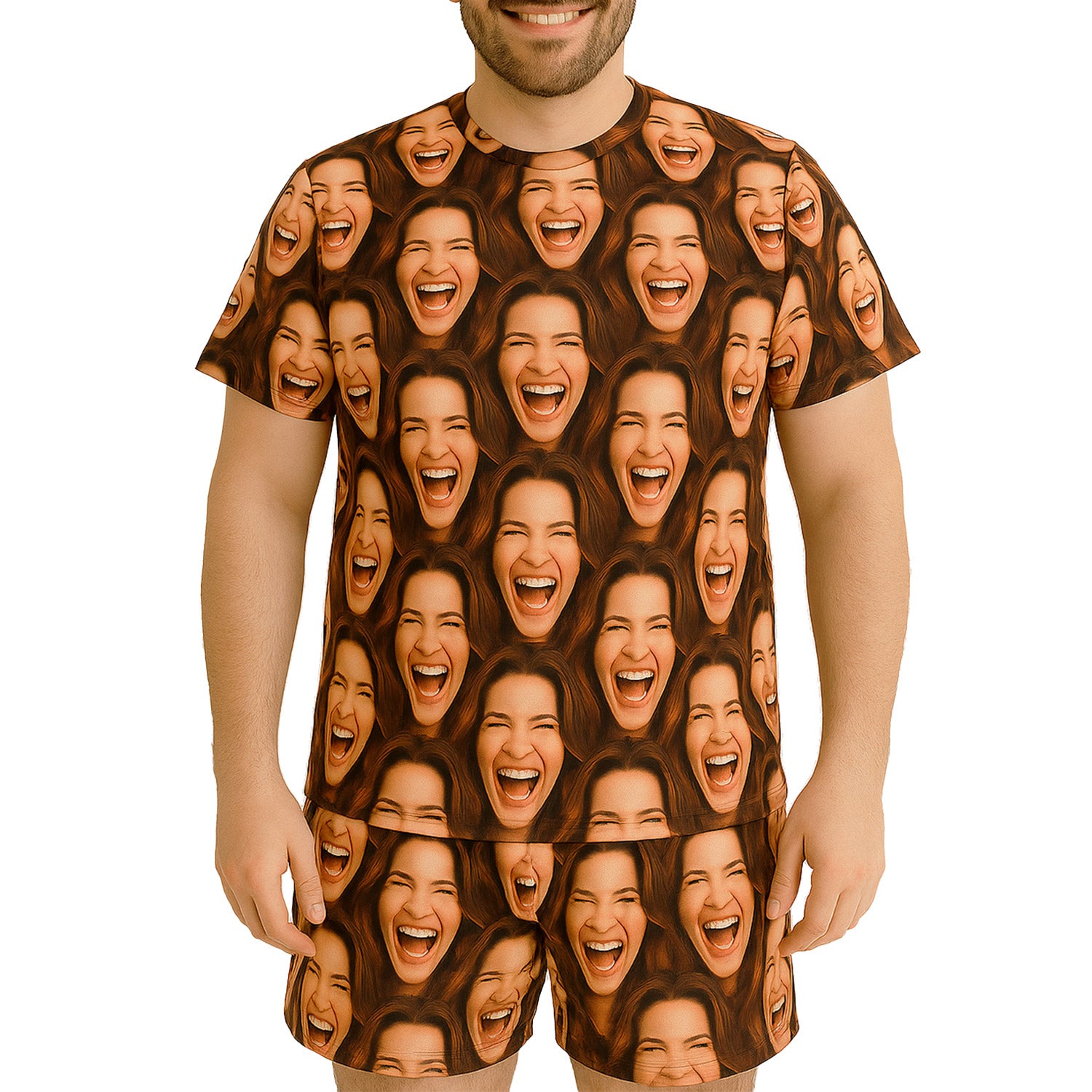 Men's Face Mash Pyjamas - Shorts Set