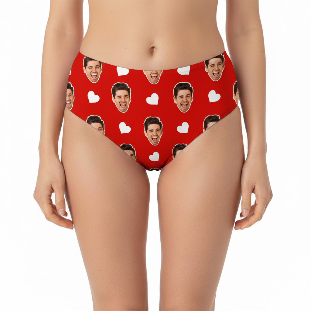 White Hearts Custom Bikini Bottoms