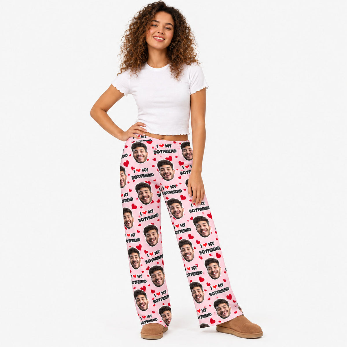 Women's I Love My Boyfriend PJ Bottoms