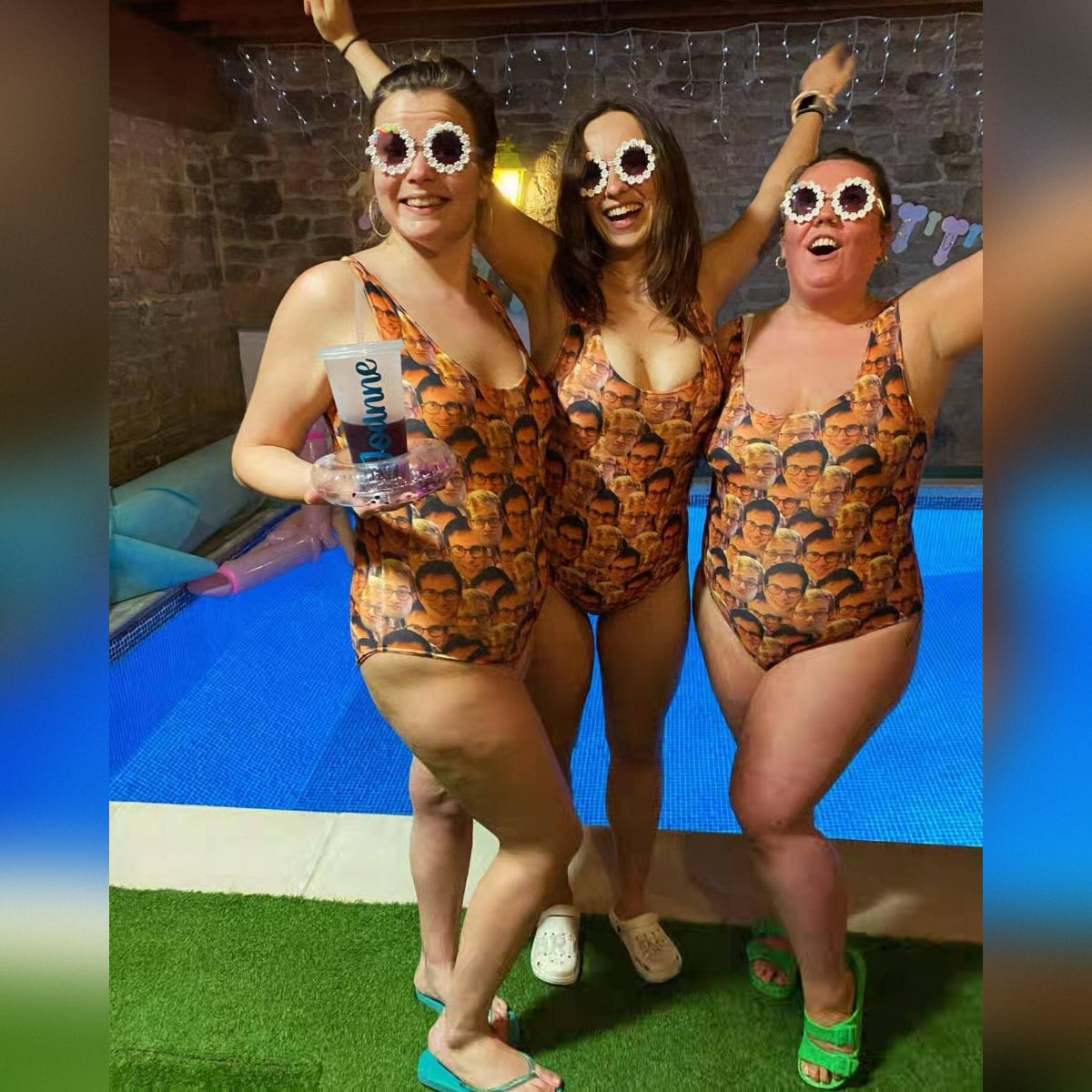 Hen Party Personalised Face Mash Swimsuit
