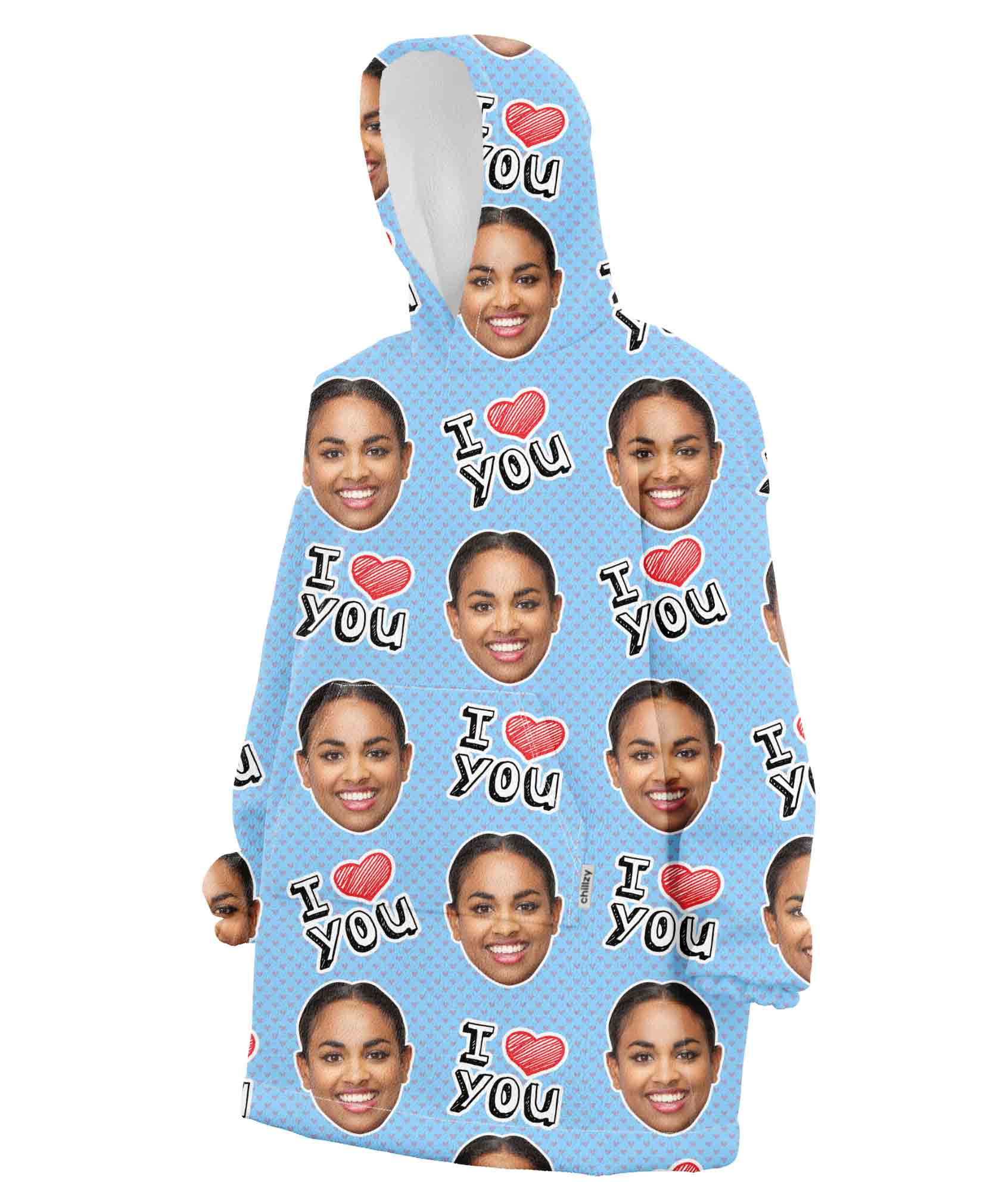 I Heart You Hoodie Blanket