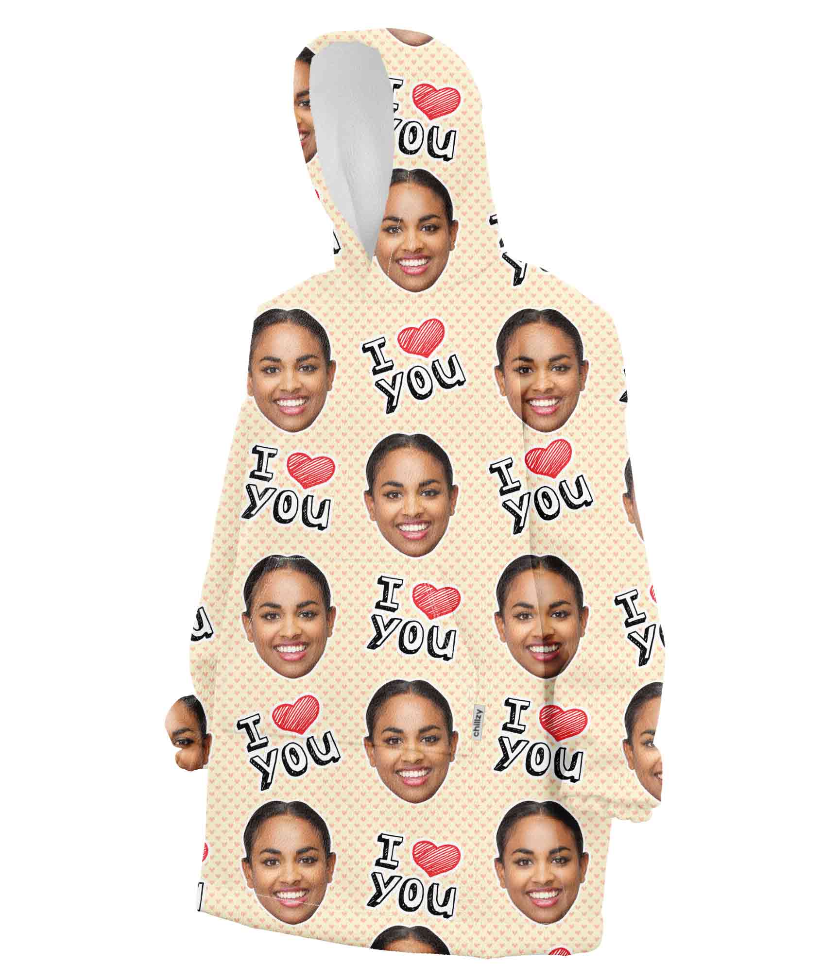 I Heart You Hoodie Blanket