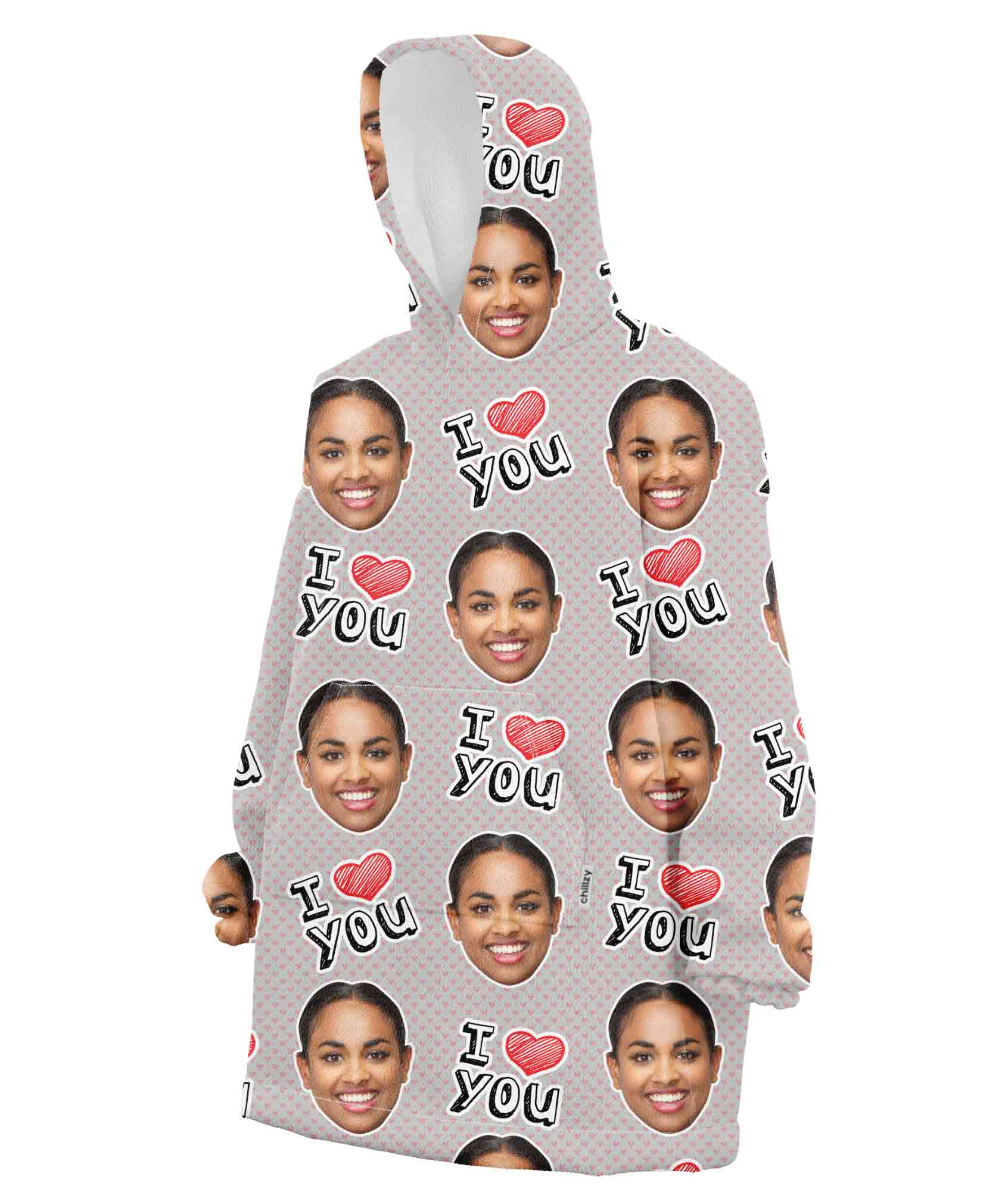 I Heart You Hoodie Blanket