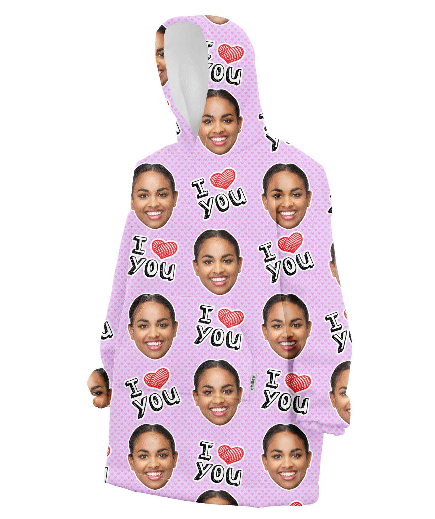 I Heart You Hoodie Blanket