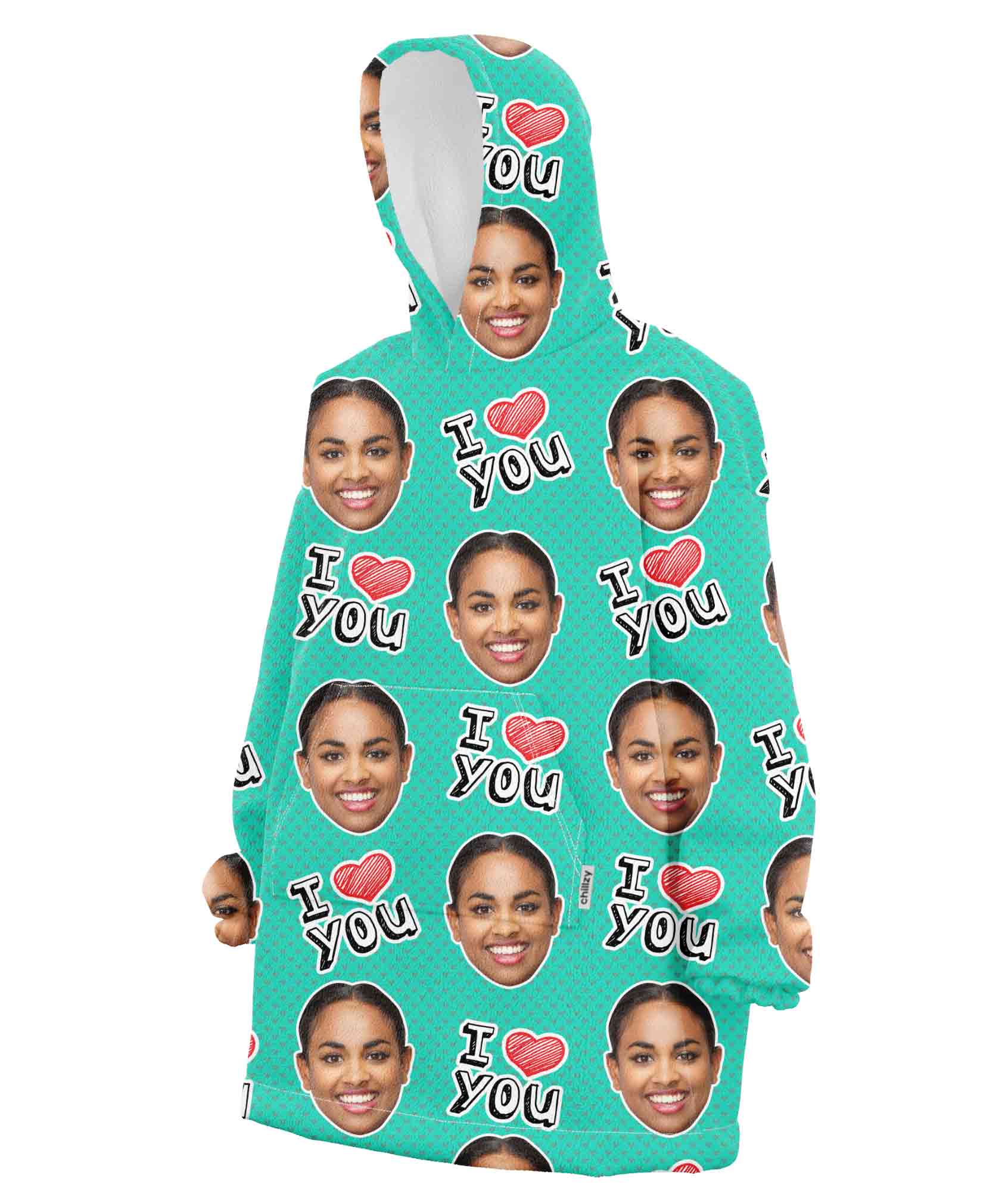 I Heart You Hoodie Blanket