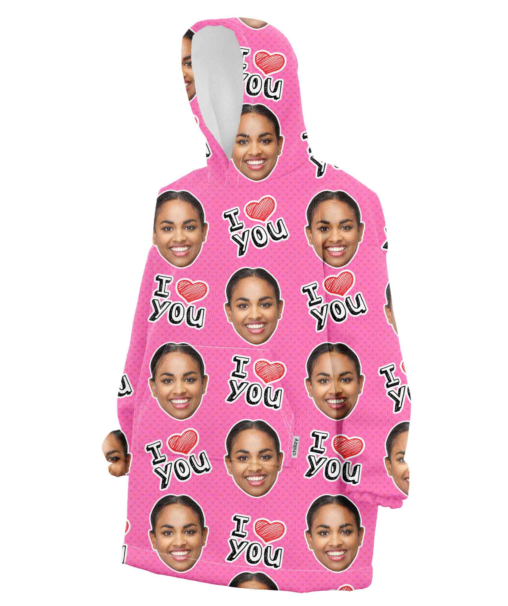 I Heart You Hoodie Blanket