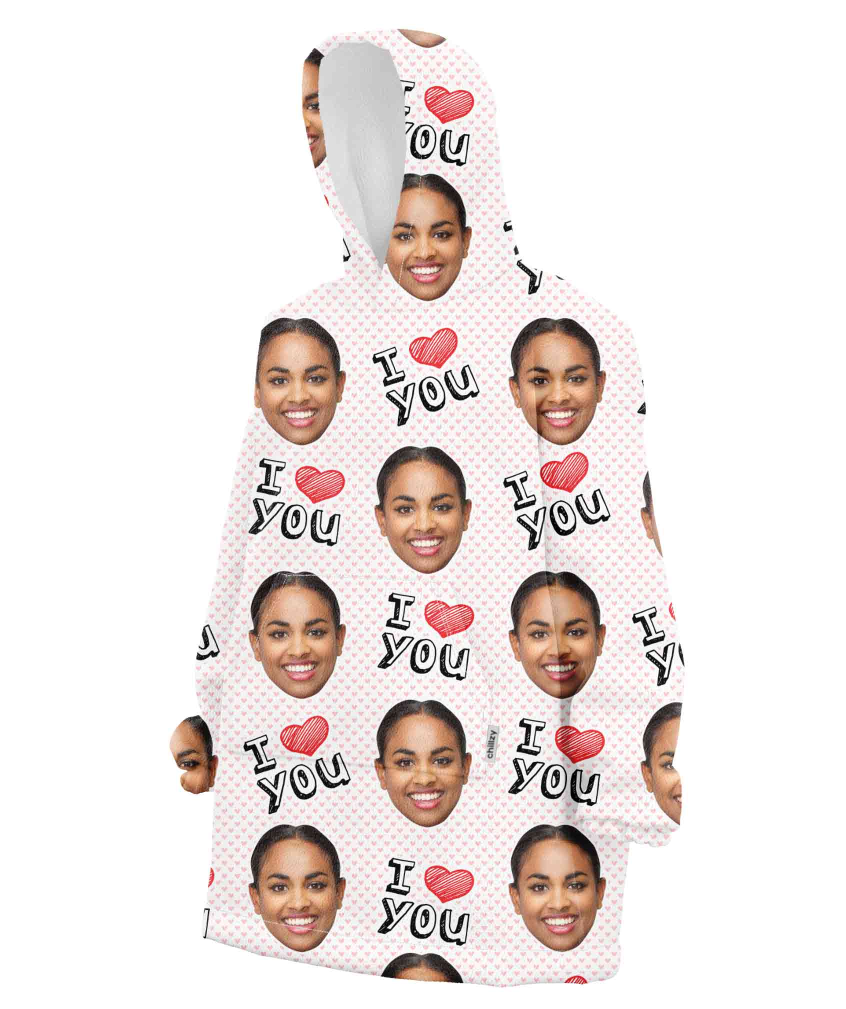 I Heart You Hoodie Blanket