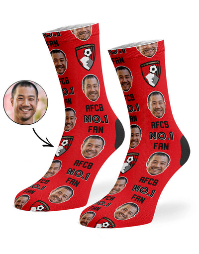 AFC Bournemouth No.1 Fan Personalised Socks
