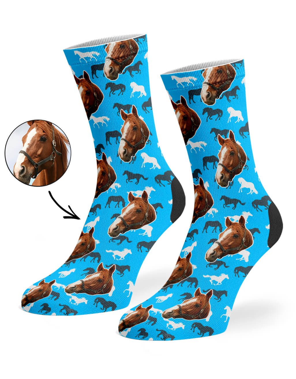 Horse Print Photo Socks