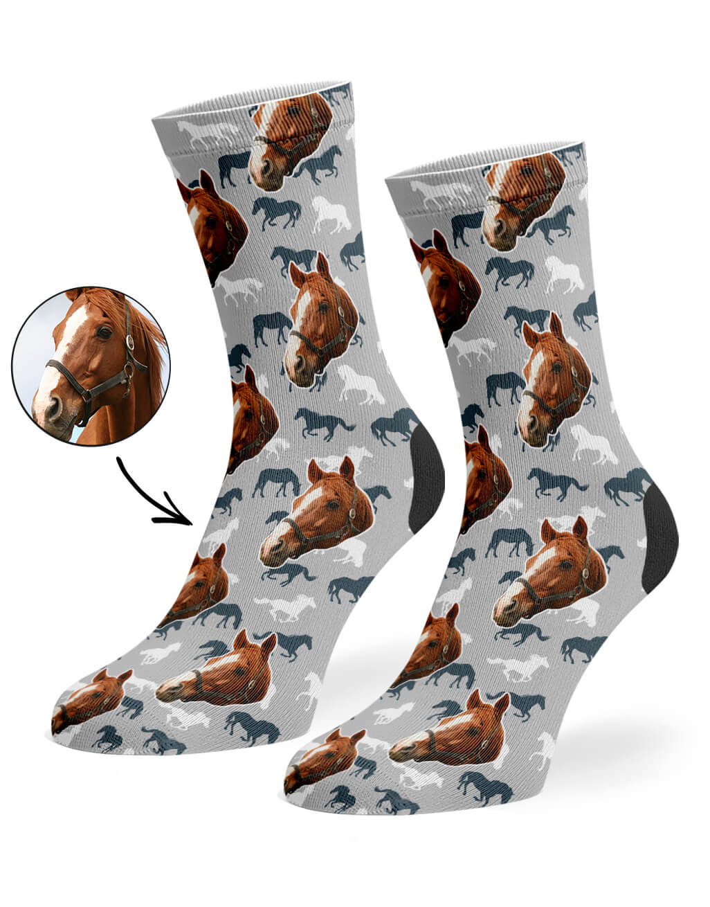 Custom Horse Print Socks