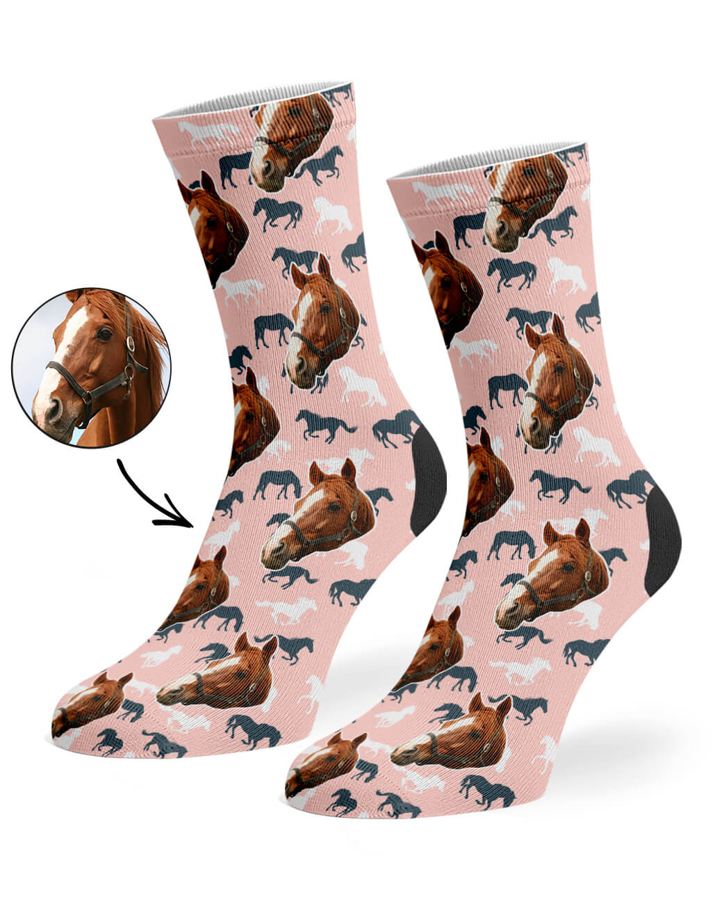 Customised Horse Print Socks