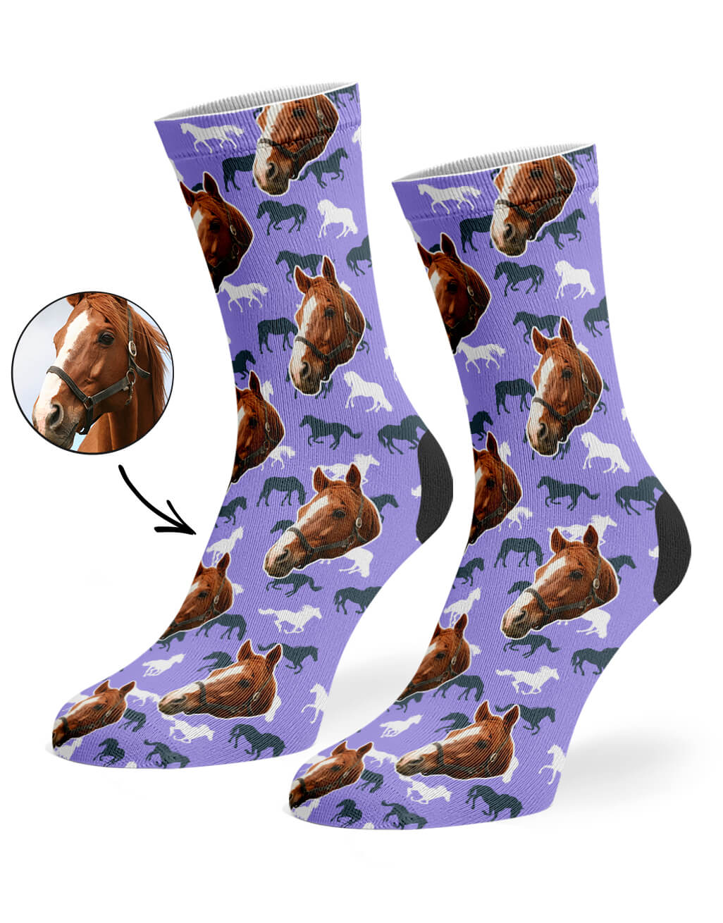 Purple Horse Print Socks