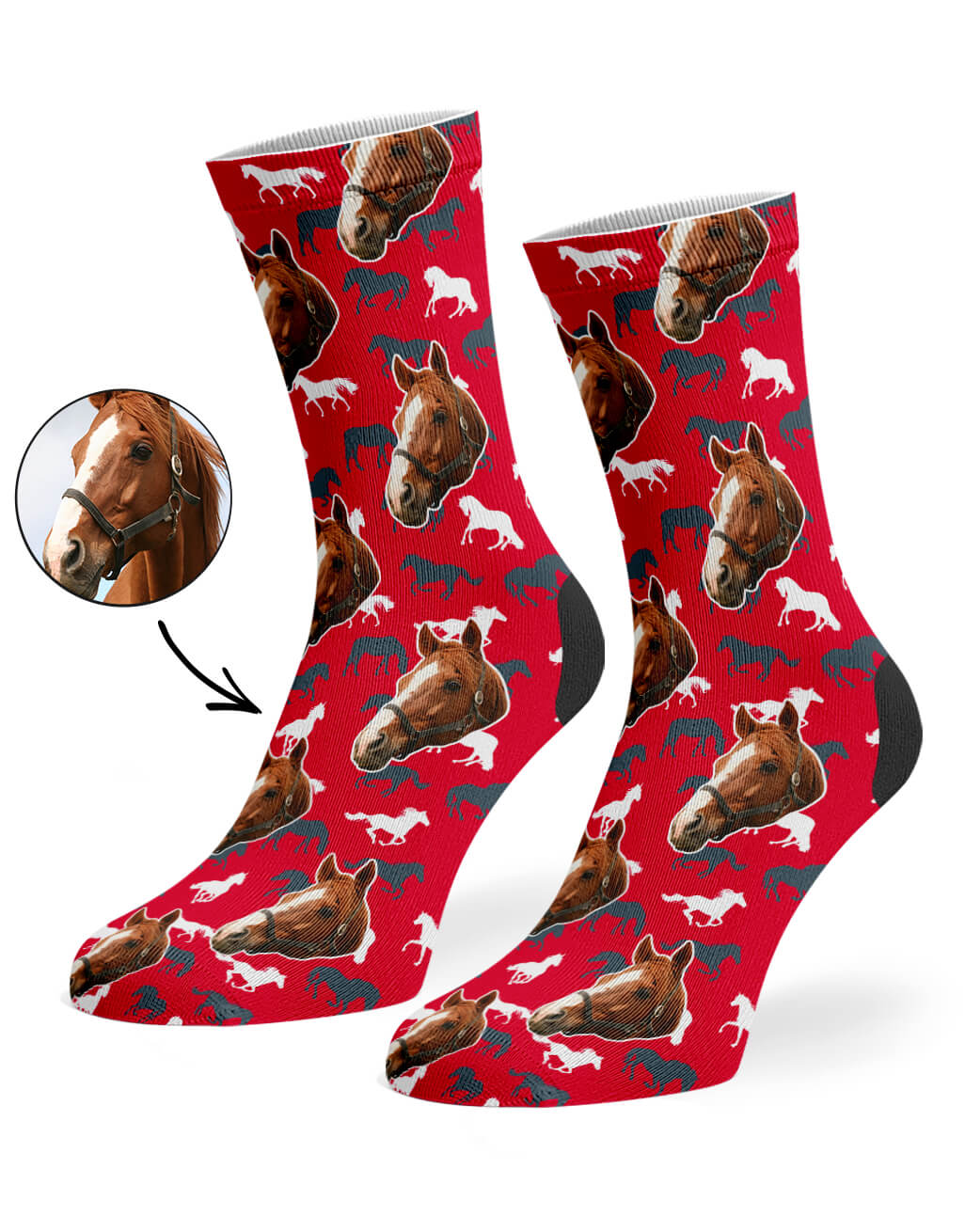 Red Horse Print Socks