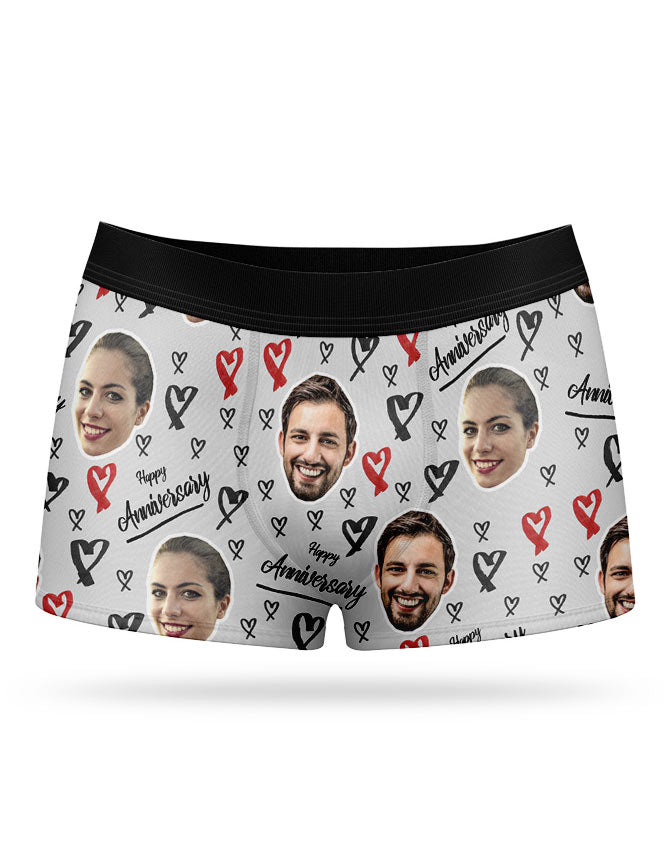 Happy Anniversary Custom Photo Boxer Shorts