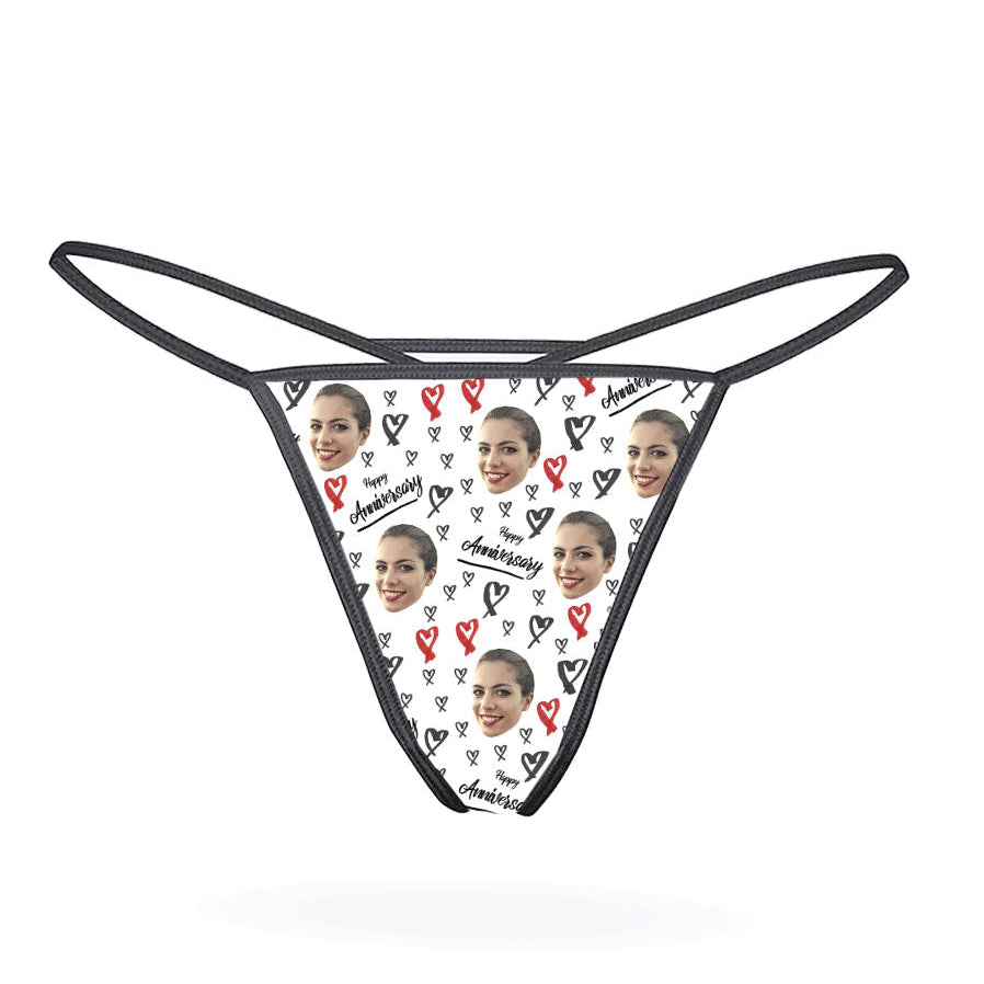 White Happy Anniversary Thong