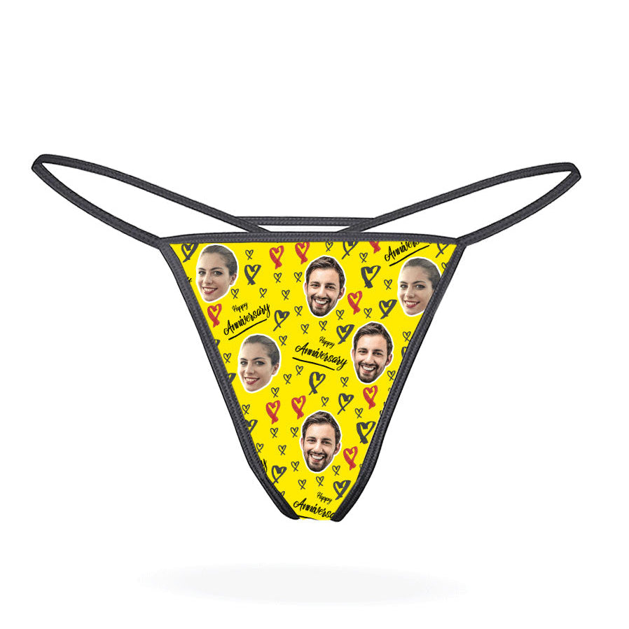 Yellow Happy Anniversary Thong