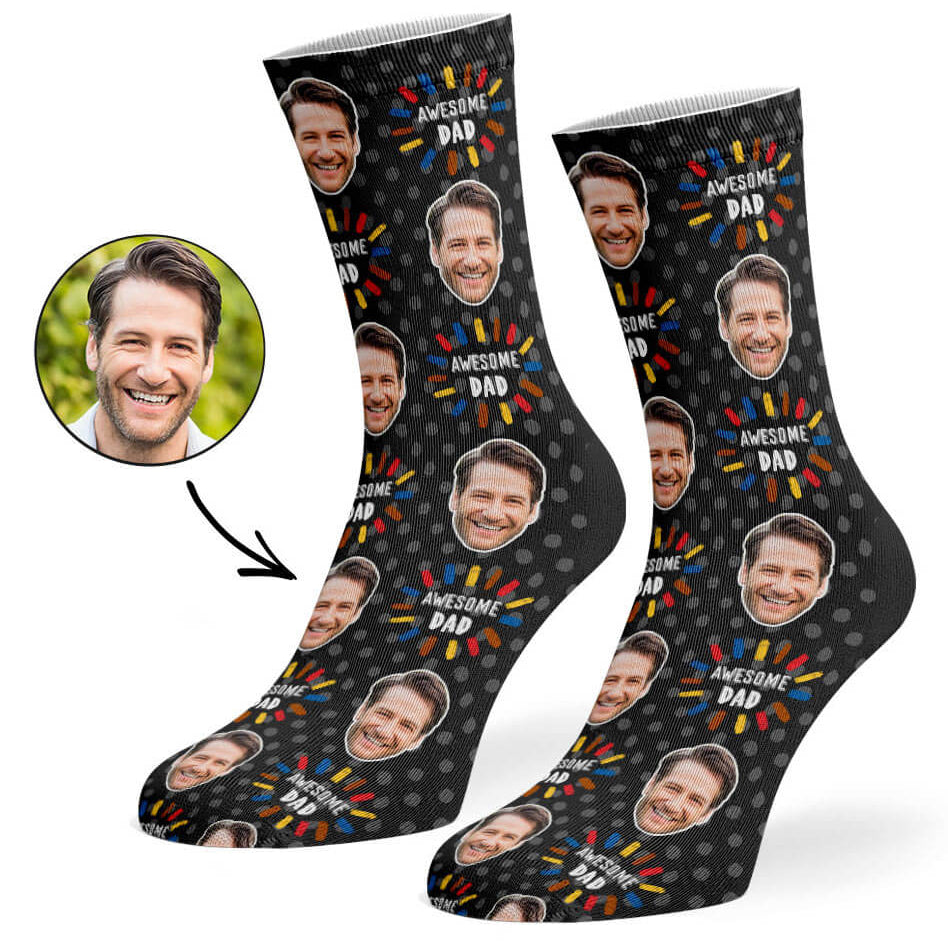 Awesome Dad Photo Socks
