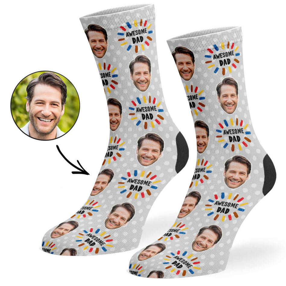 Custom Awesome Dad Socks
