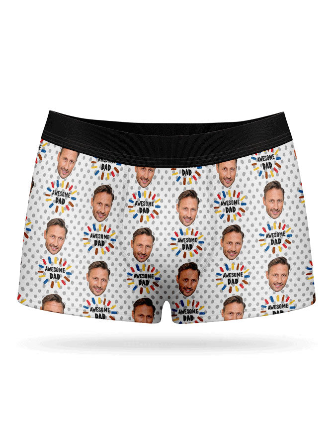 White Awesome Dad Boxers