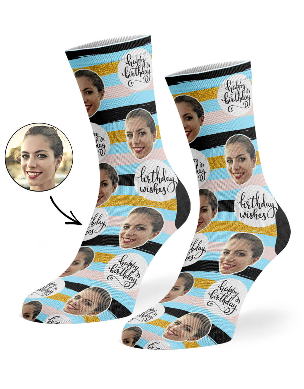 Birthday Stripe Face Socks