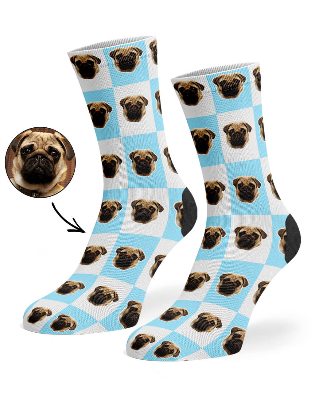 Funny Chequered Dog Socks