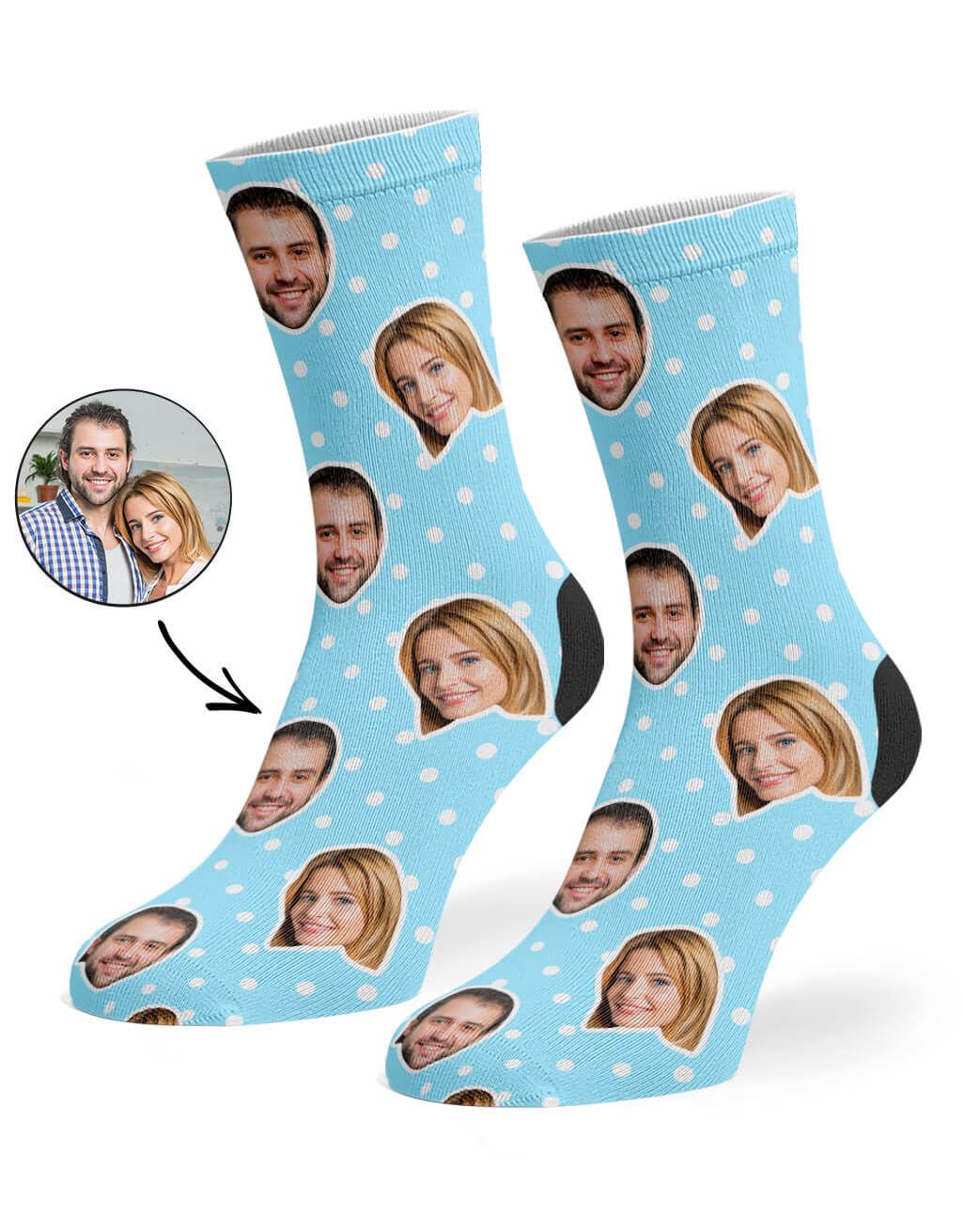Personalised Polka Dot Face Socks