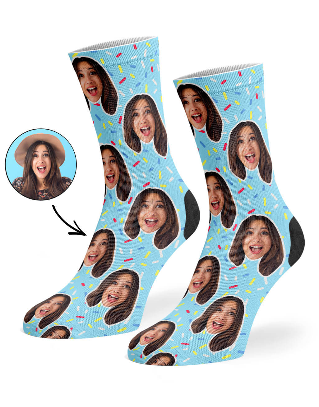 Donut Sprinkles Photo Socks