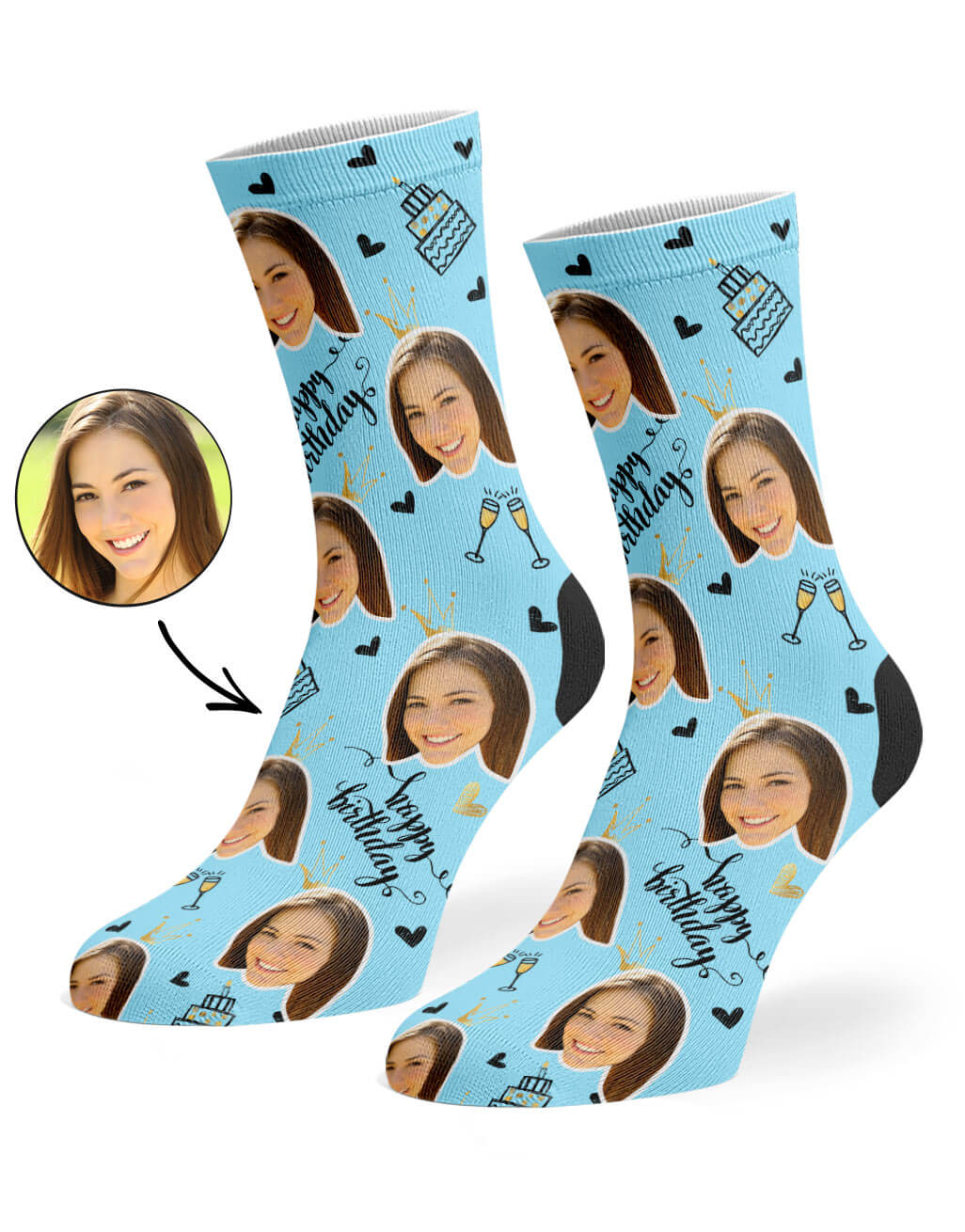 Personalised Happy Birthday Champagne Socks