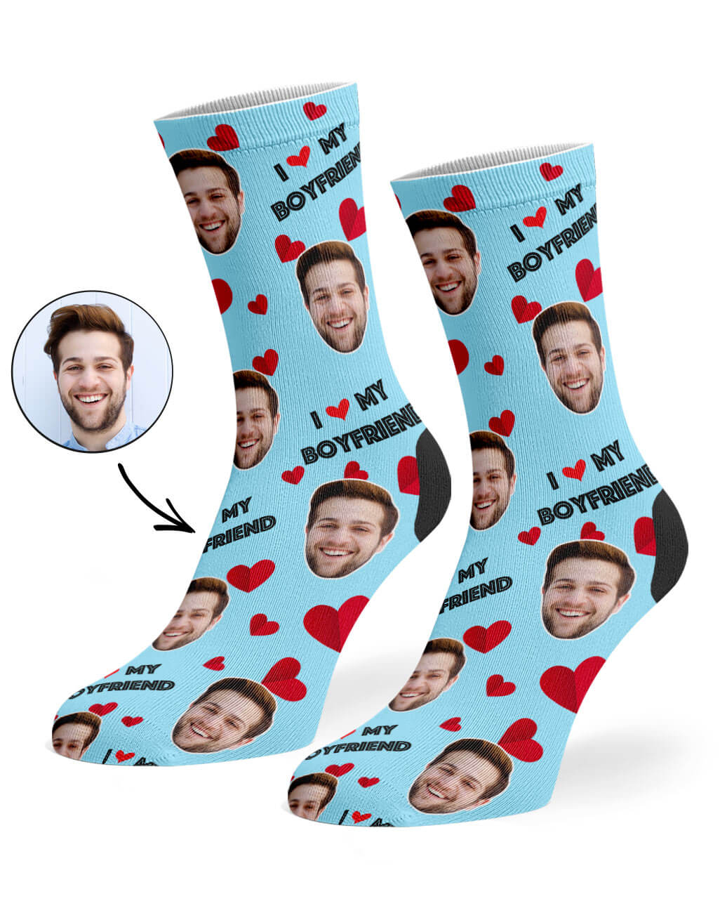 I Love My Boyfriend Sock Present